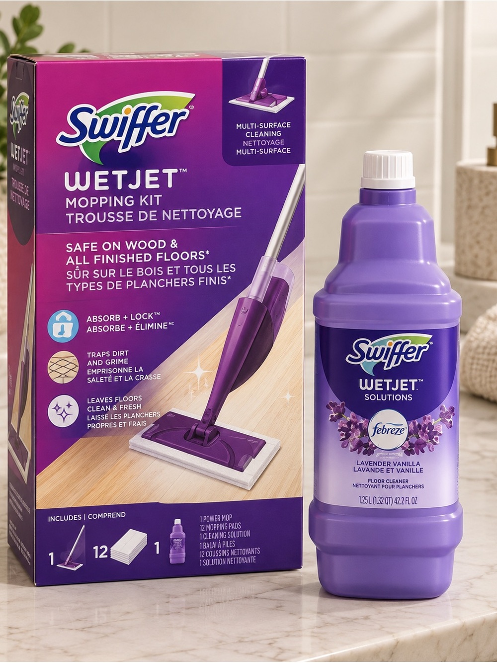 Swiffer WetJet Lavender Vanilla Mopping Kit - Purple